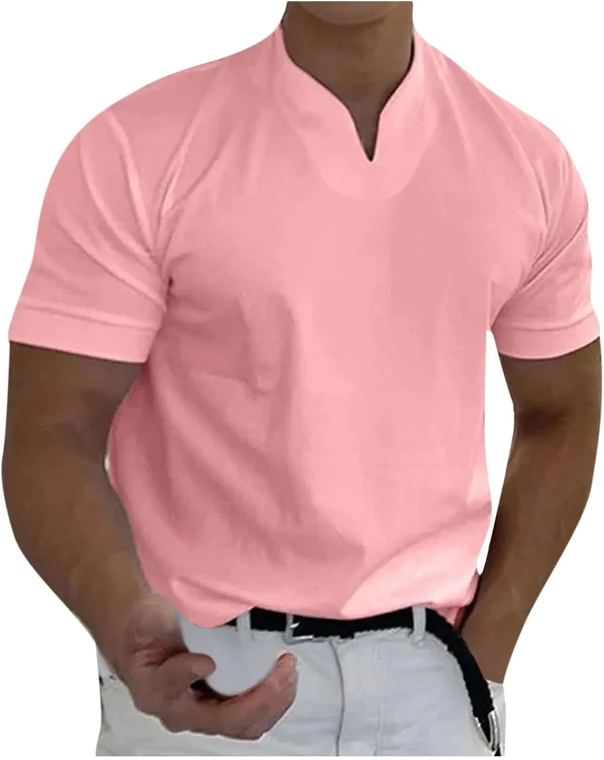 

Мужская летняя футболка V-образным вырезом Henley RTRDE