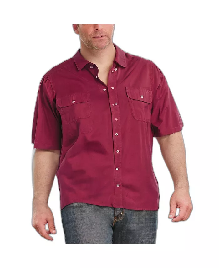 

Большая и высокая рубашка с коротким рукавом Denim And Twill от KingSize Boulder Creek, красный