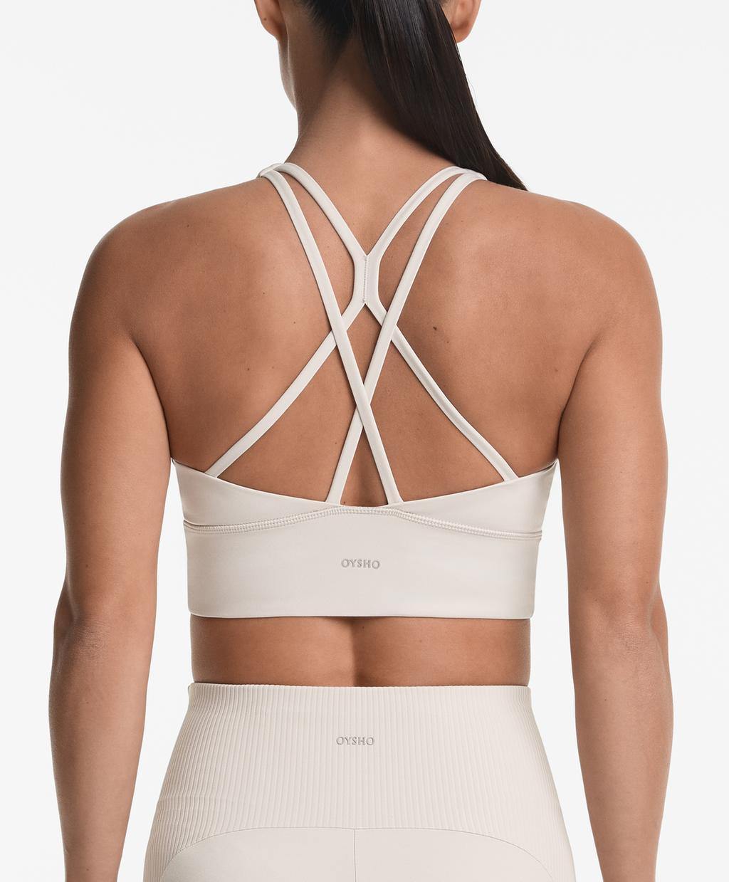 

Спортивный бюстгальтер comfortlux средней поддержки с чашечками Oysho, цвет Stone