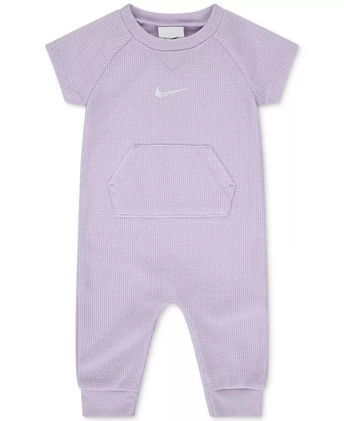 

Детский комбинезон с коротким рукавом "вафельной" текстуры Baby Essentials Nike, фиолетовый