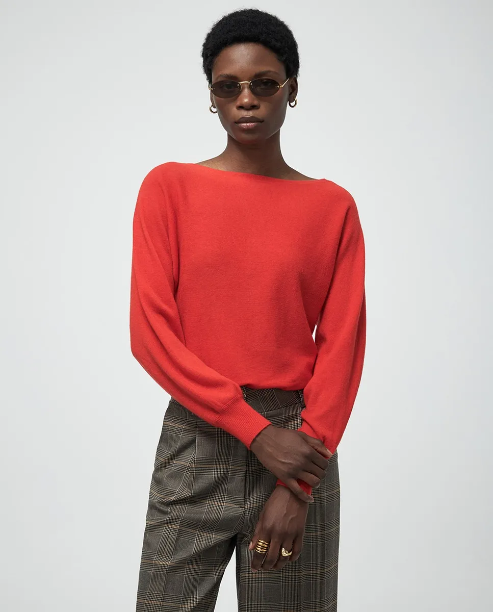 

Джемпер с лодочкой Sfera, красный