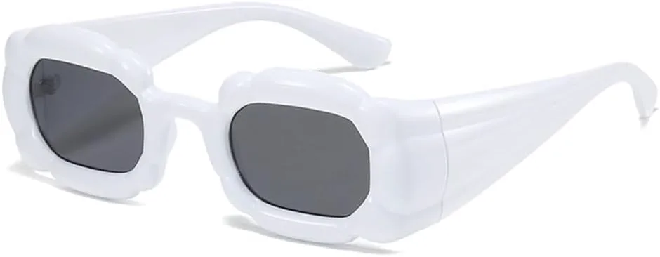 

Женские солнцезащитные очки LVTFCO конфетных цветов с защитой UV400, винтажный градиент, мужские солнцезащитные очки с широкими дужками неправильной формы, White Gray