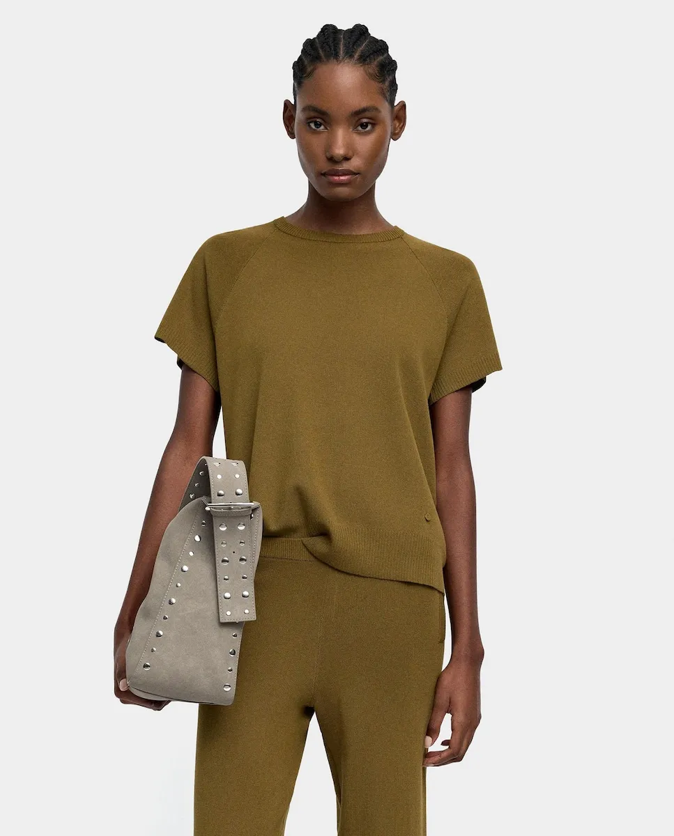 

Женский трикотажный свитер с длинным рукавом и круглым вырезом Parfois, оливковый зеленый