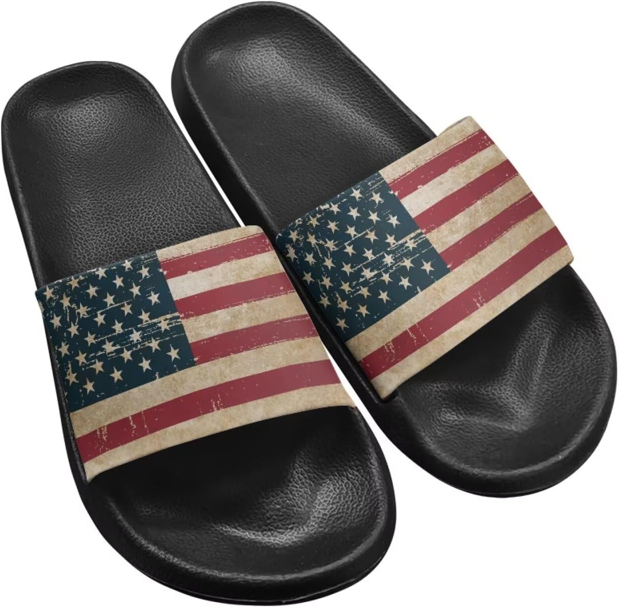 

Женские и мужские повседневные слайд сандалии Hechitok, удобная мягкая подошва, нескользящие ЭВА сандалии на плоской подошве, для ванной и душа, American Flag