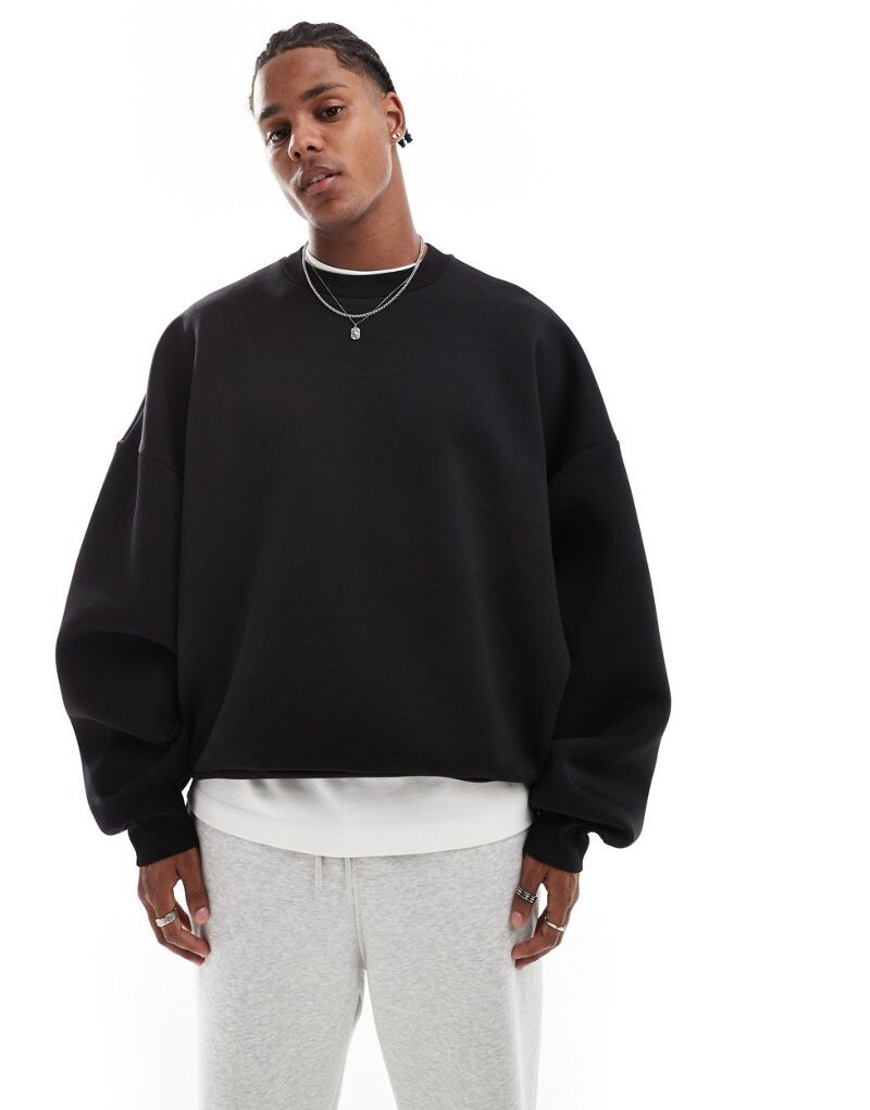 

Черная толстовка с аквалангом в стиле oversized ASOS DESIGN