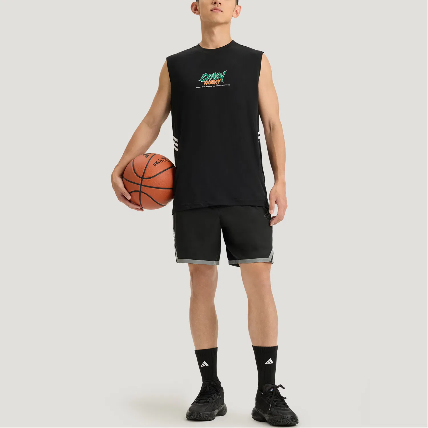 Майка баскетбольная Quick Dry мужская Adidas, Black — фото 4