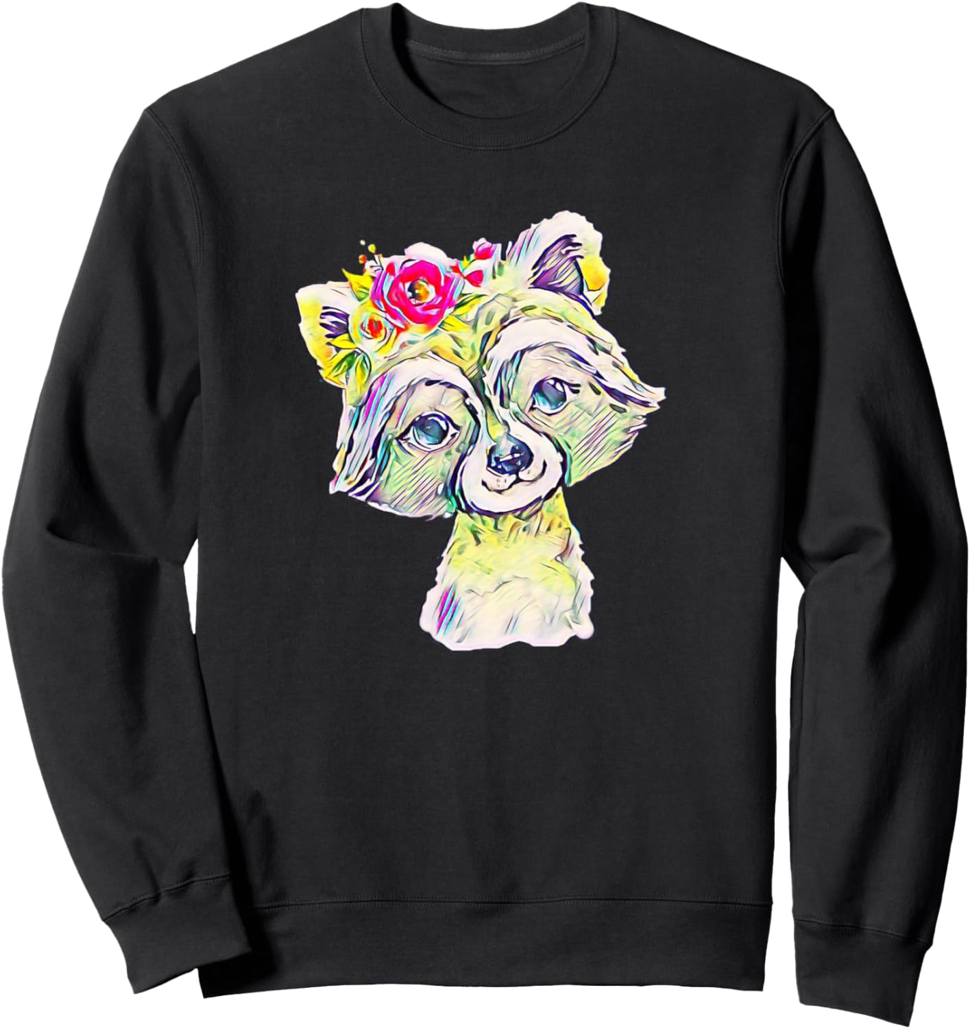 

Толстовка с изображением енота, красочного лесного животного, медведя и милого енота Racoons - Animals Gift Men Boys Kids Women Girls, черный