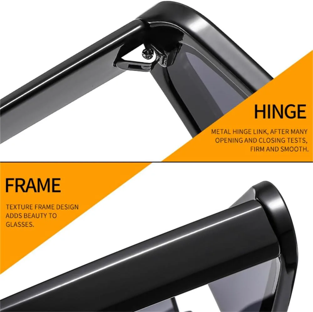 

Треугольные солнцезащитные очки «кошачий глаз» для женщин и мужчин в стиле ретро хип-хоп, солнцезащитные очки с защитой от УФ-излучения UV400 VFDHN, Transparent Tea