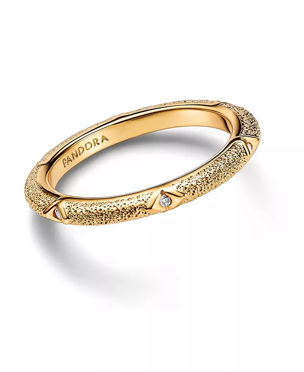 

Кольцо с текстурой из прозрачных кубических циркониевых камней Pandora, gold