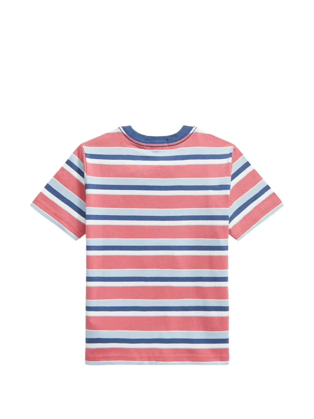 Футболка в полоску с вышитым пони Polo Ralph Lauren Kids, красный — фото 2