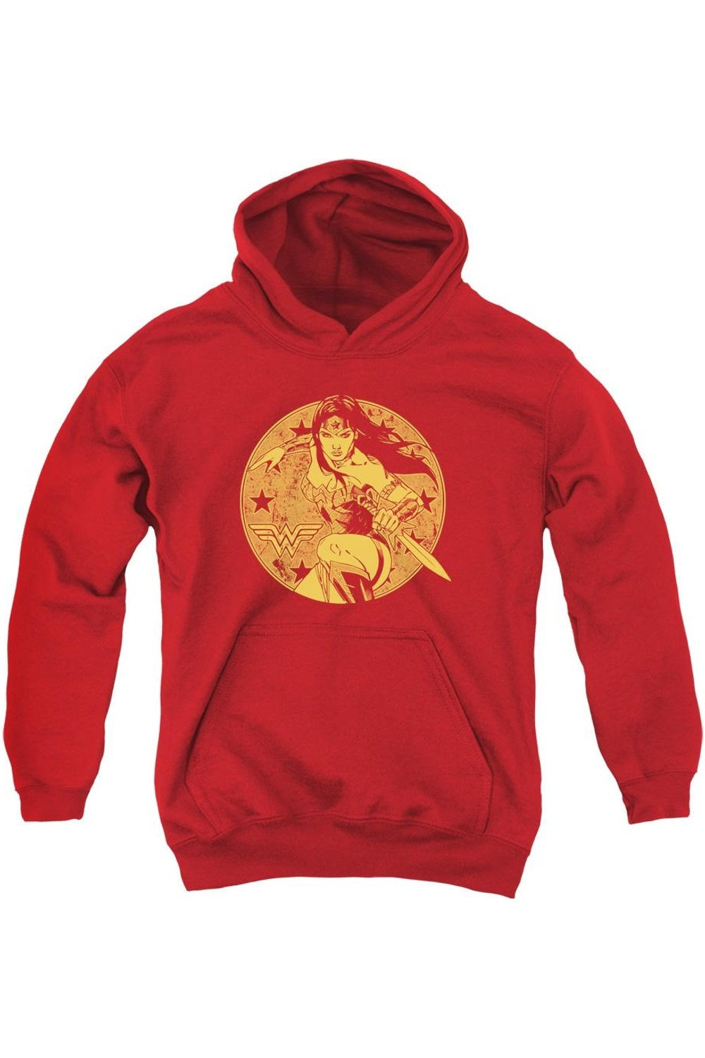 

Молодежная толстовка с капюшоном Young Wonder Woman из Justice League of America Gildan, красный