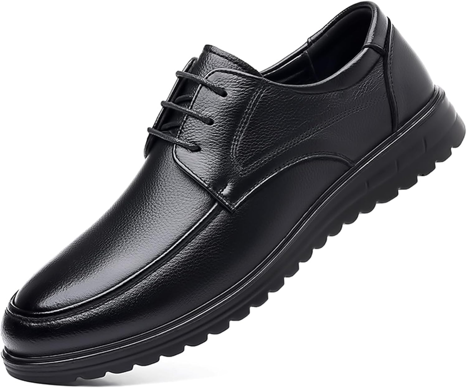 

Мужские премиальные кожаные повседневные оксфорды Классические туфли с шнуровкой для официального и делового стиля Abborora, черный