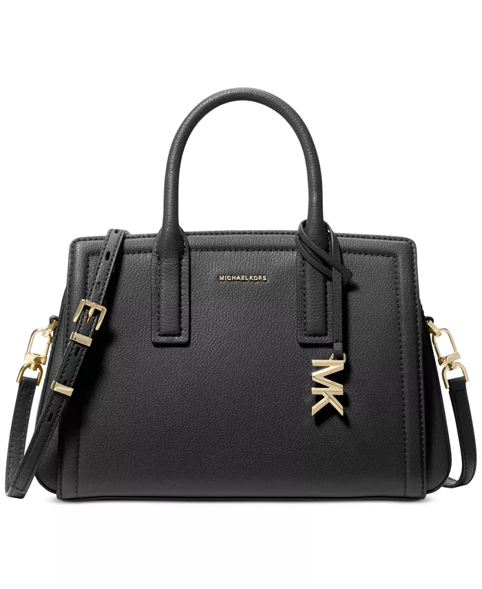 

Маленькая кожаная сумка-почтальон Michael Kors, черный