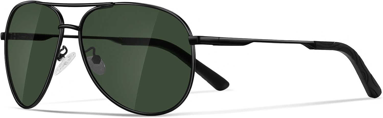 

Поляризованные солнцезащитные очки-авиаторы Eiuizah для мужчин и женщин — классические солнцезащитные очки для вождения, рыбалки и защиты от УФ-излучения, C6(1 Pack) Black Frame/Blackish Green Lenses