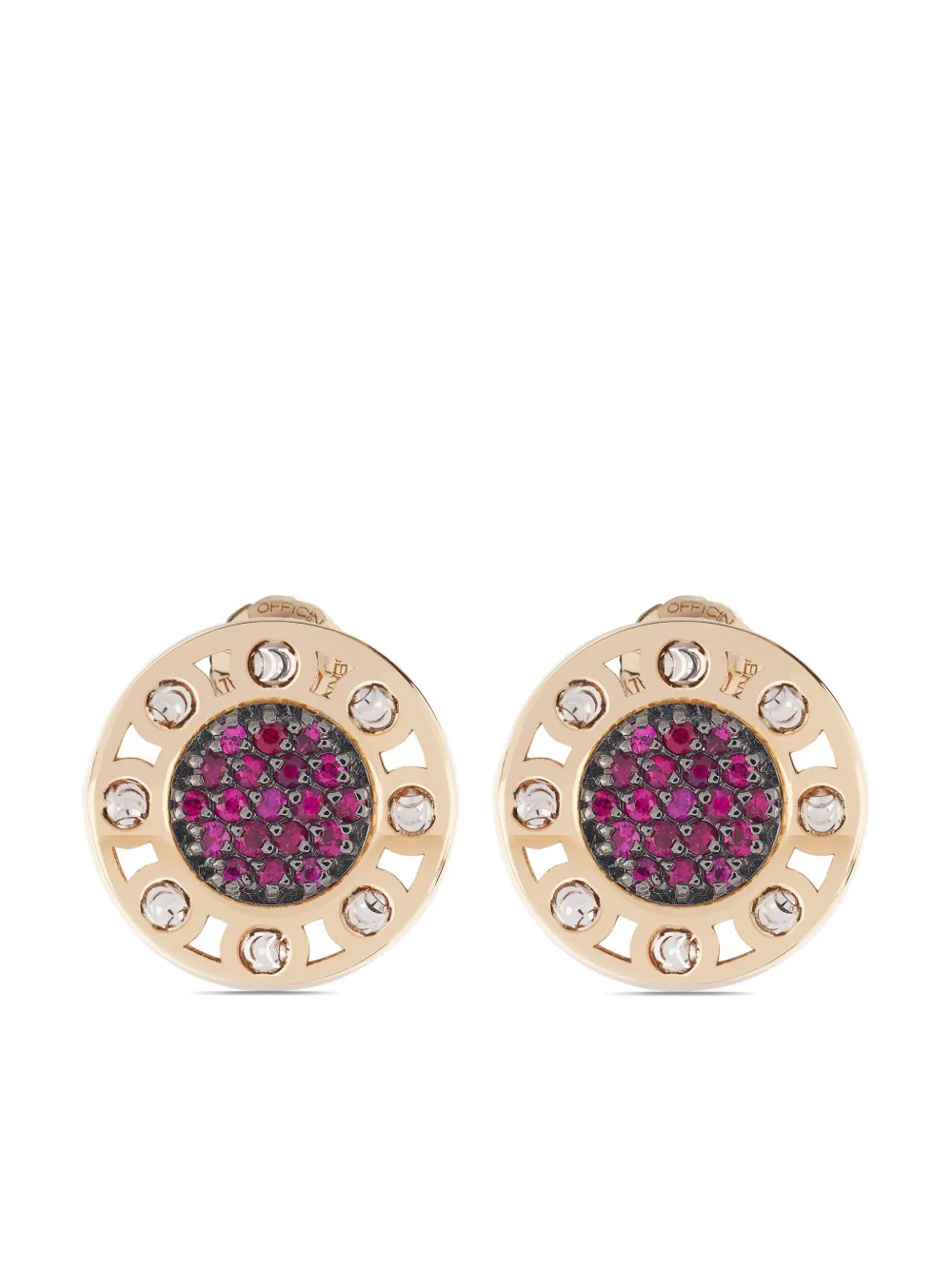 

Серьги SenzaTempo из желтого золота с бриллиантами и рубинами Officina Bernardi, золотой