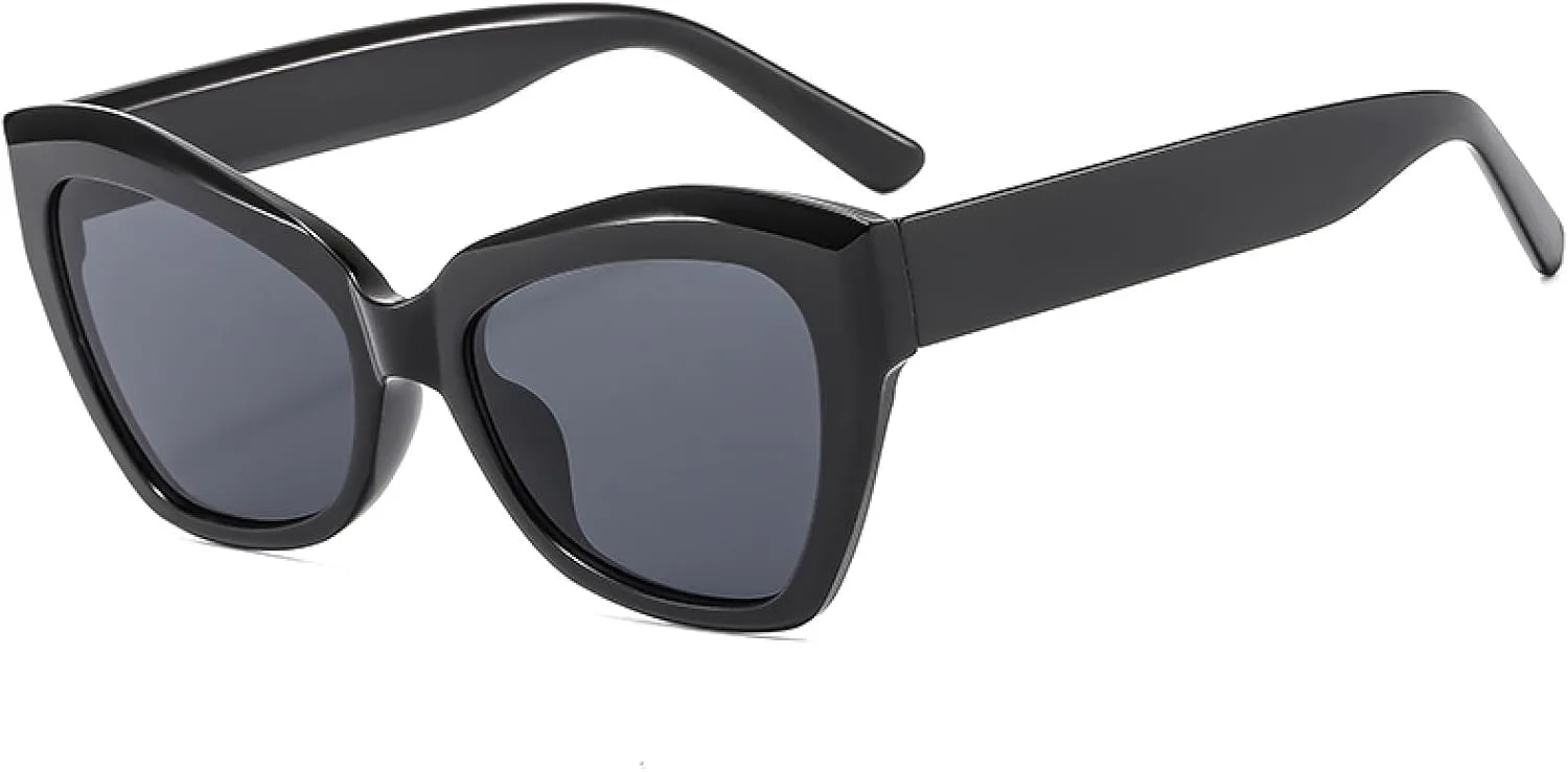 

Винтажные солнцезащитные очки в форме «кошачьего глаза» и треугольника, солнцезащитные очки с защитой от УФ-излучения (UV400), женские очки HHZZYVY, Black