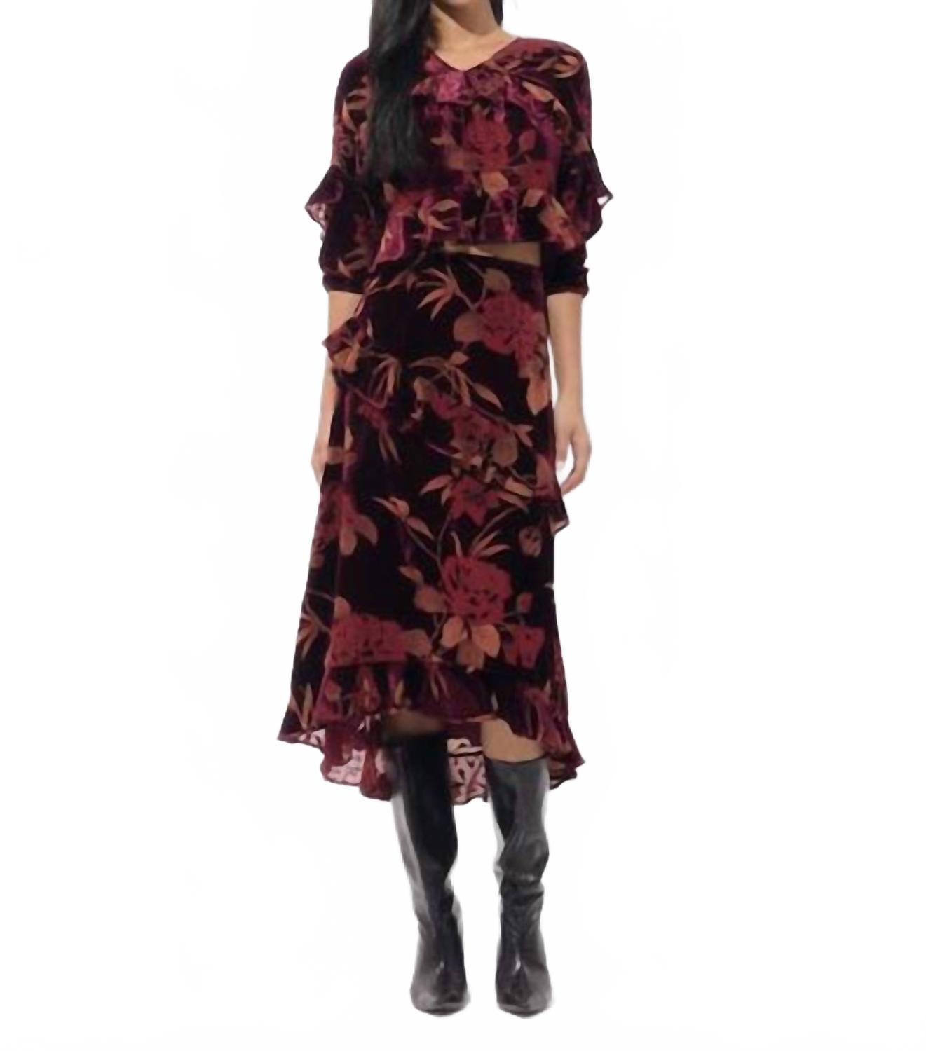 

Adelyn rae Бархатная юбка-бабочка Ryanne бордового цвета