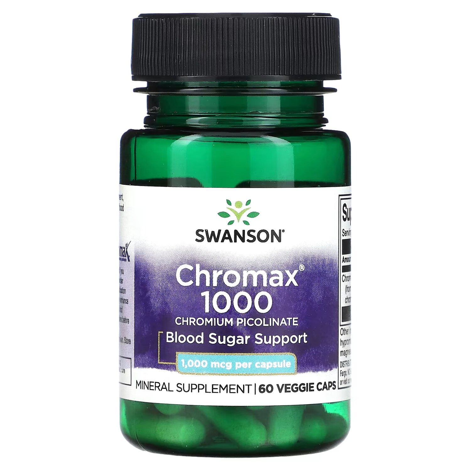 

Пиколинат хрома Swanson Chromax 1000 мкг, 60 растительных капсул