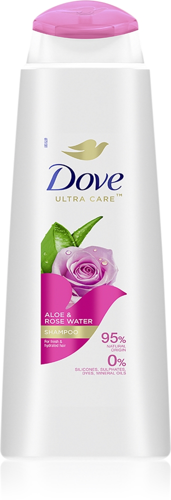 

Шампунь с алоэ и розовой водой увлажняет и придает блеск Dove, 400 мл
