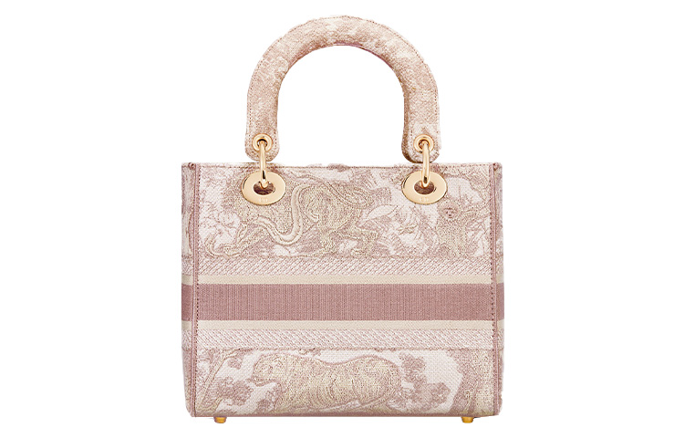 DIOR Lady D Lite Fabric Lady Bag, сумка, через плечо, кроссбоди среднего размера, женская, розовый — фото 3