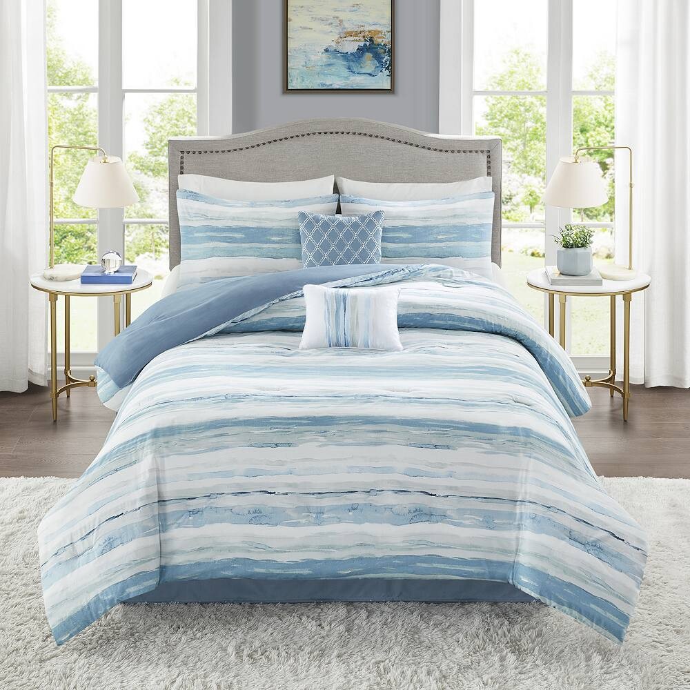 

Madison Park Marianne Комплект одеял Coastal из 6 предметов с подушками в тон, синий