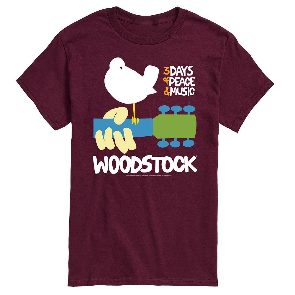 

Мужская футболка с рисунком плаката Woodstock Licensed Character, красный