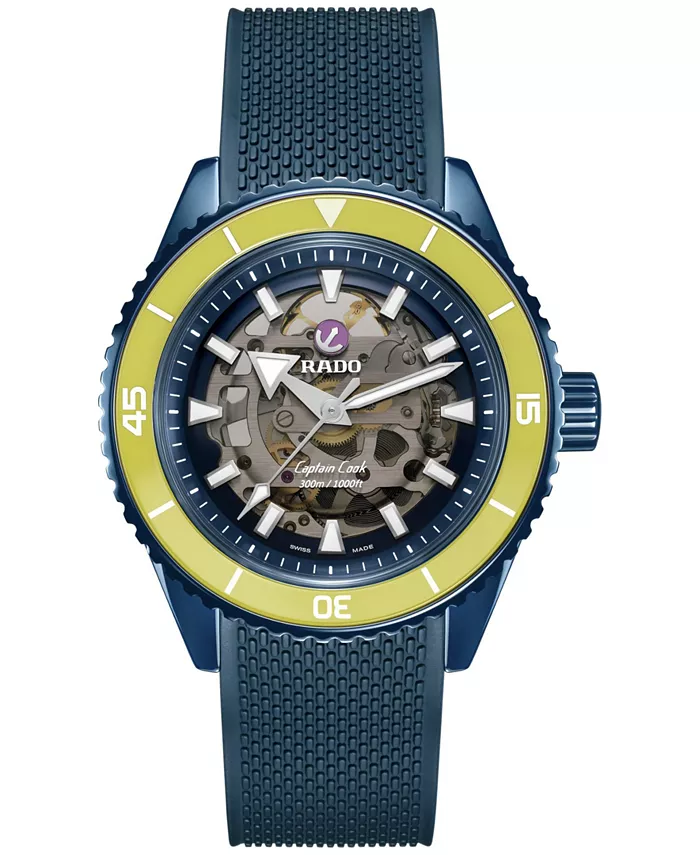 

Мужские автоматические часы Swiss Automatic Captain Cook Navy Blue с браслетом из высокотехнологичной керамики, 43 мм Rado