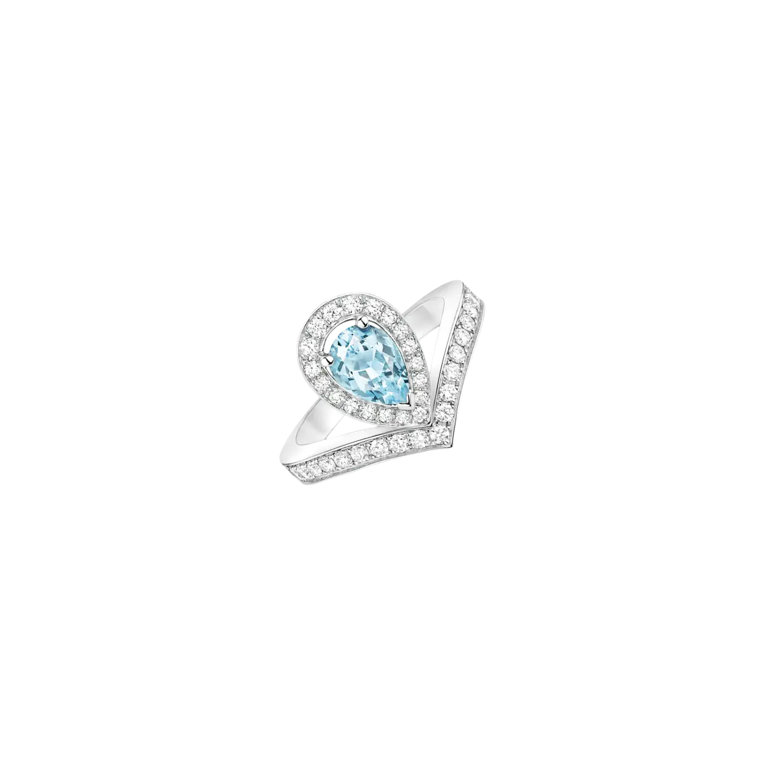 

Кольцо Chaumet Josephine Aigrette из белого золота с бриллиантами и аквамарином