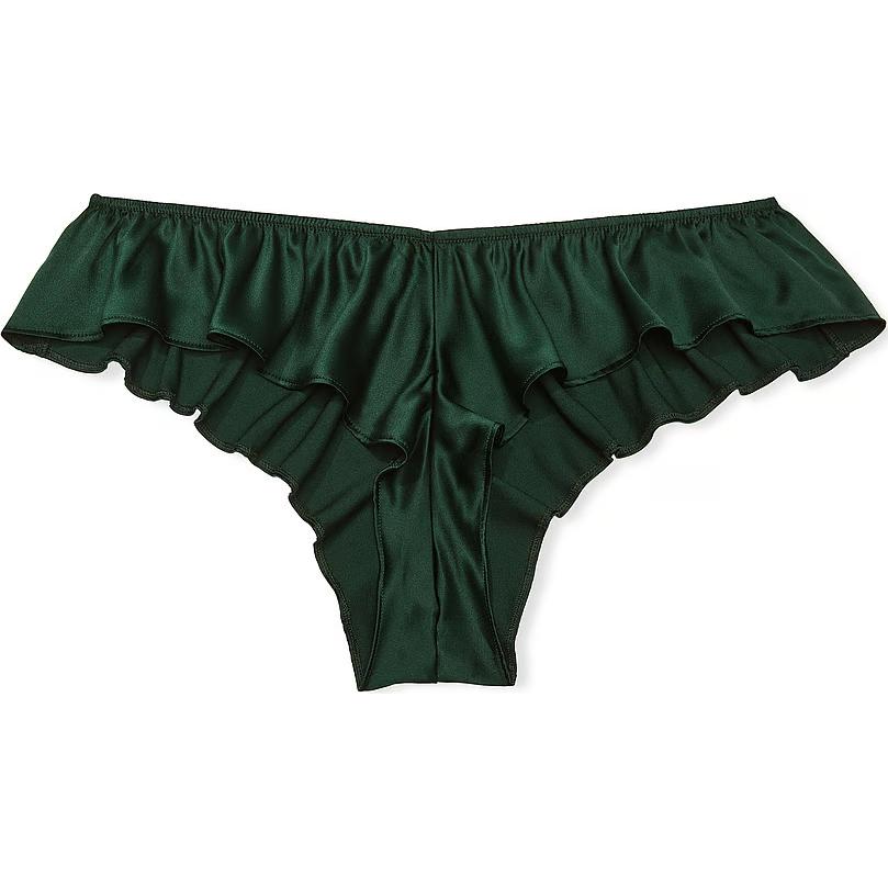 Victoria's Secret Очень сексуальные трусики Cheeky с атласными бантами/ Botanical Green, 1 упаковка, зеленые