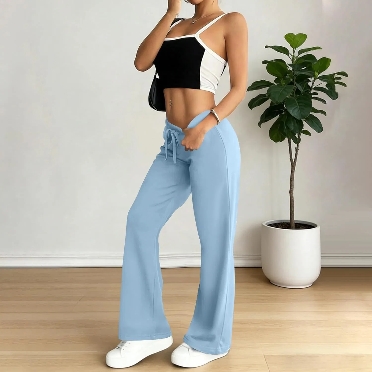 Леггинсы Bootcut с широкими штанинами, Generic, A09 Sky Blue — фото 4