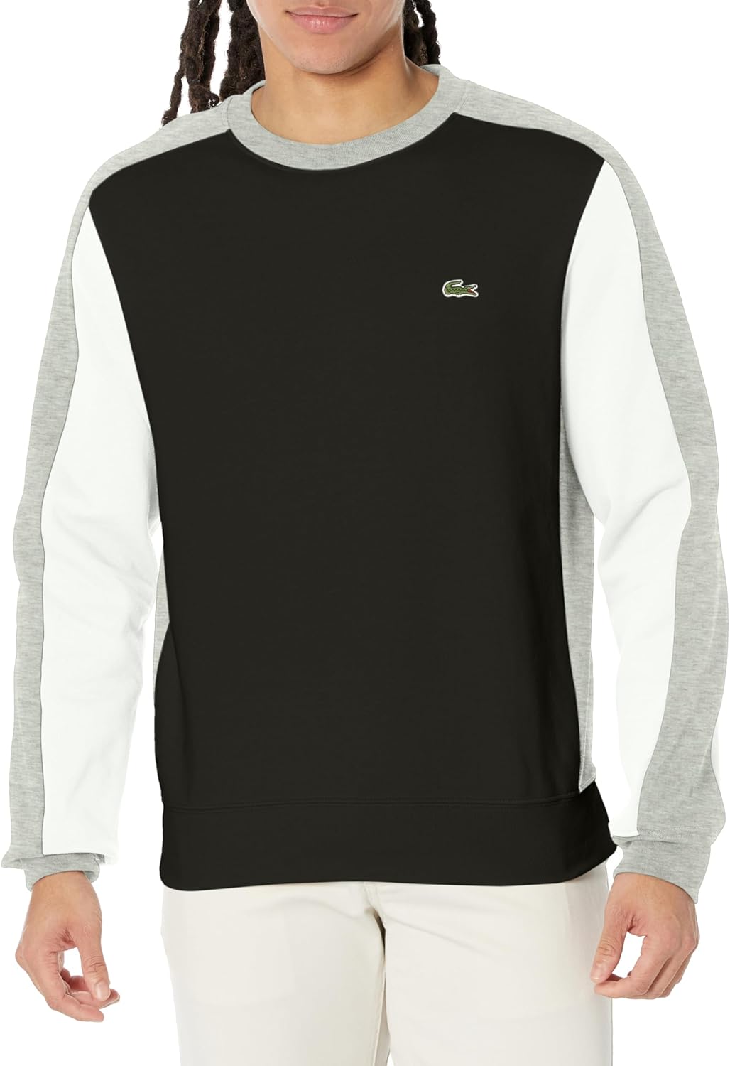 

Lacoste мужской Colorblocked Classic Crew Neck свитшот, Noir/Argent Chine-Blanc, Белый, Lacoste мужской Colorblocked Classic Crew Neck свитшот, Noir/Argent Chine-Blanc