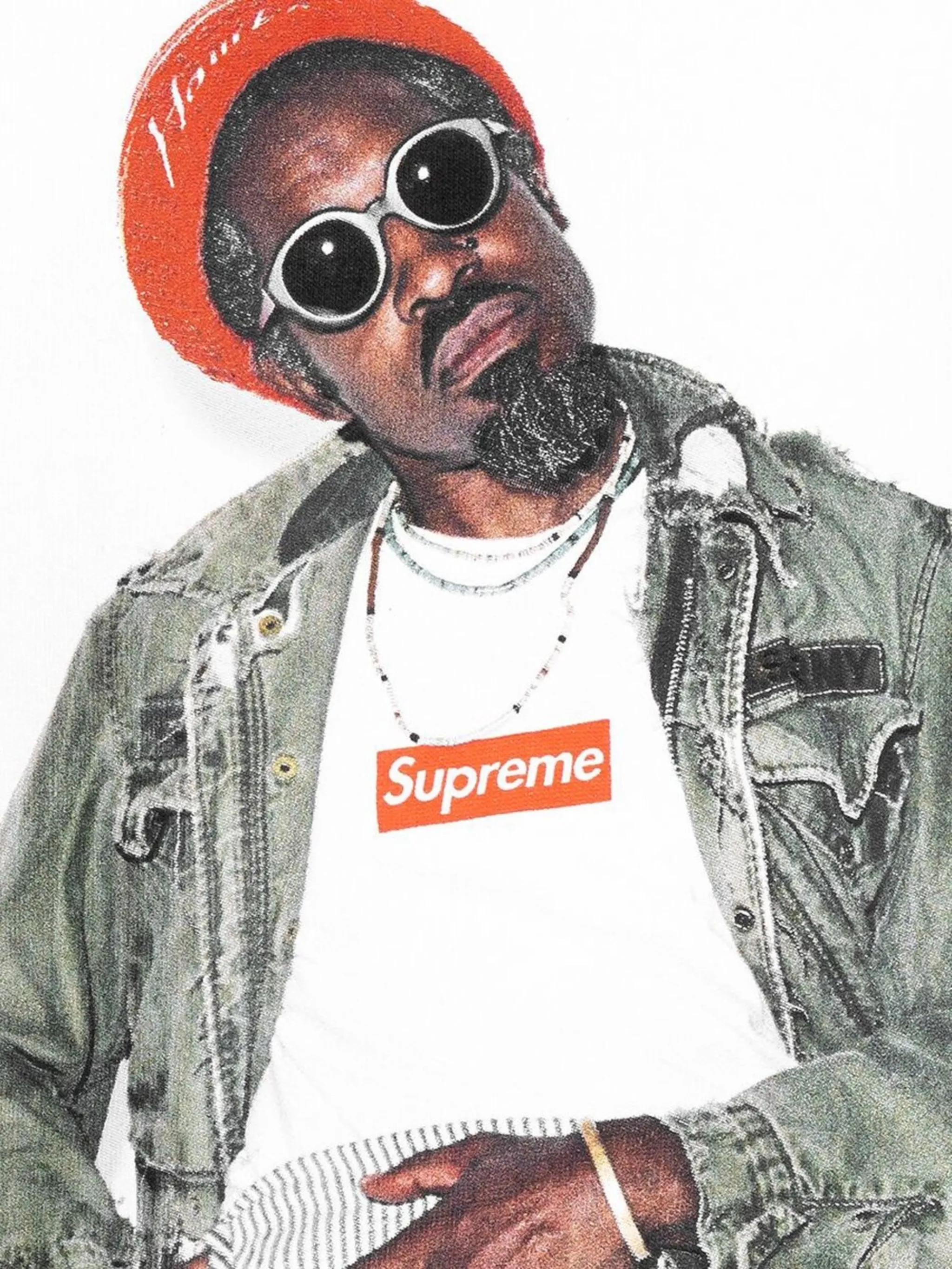 Футболка Andre 3000 с графичным принтом Supreme, серый — фото 3
