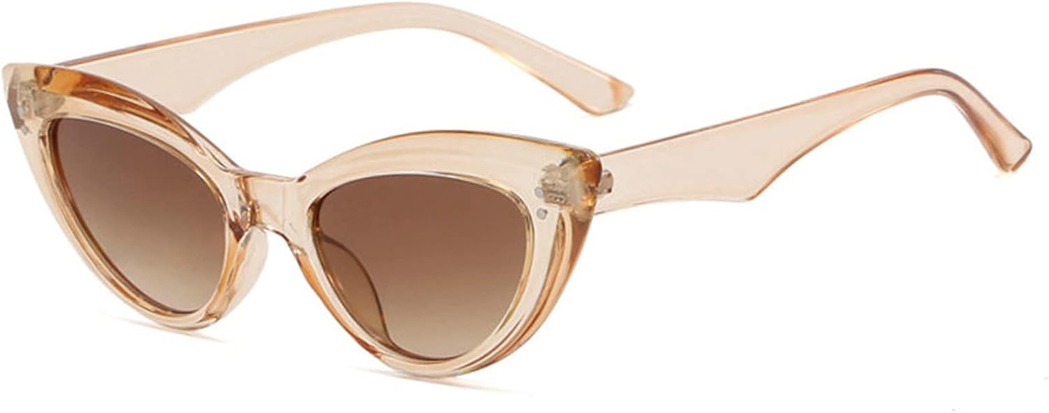 

Солнцезащитные очки в стиле ретро «Кошачий глаз» от Helena, винтажные узкие солнцезащитные очки в форме «кошачьего глаза», разноцветная пластиковая оправа, модные женские солнцезащитные очки, Champagne