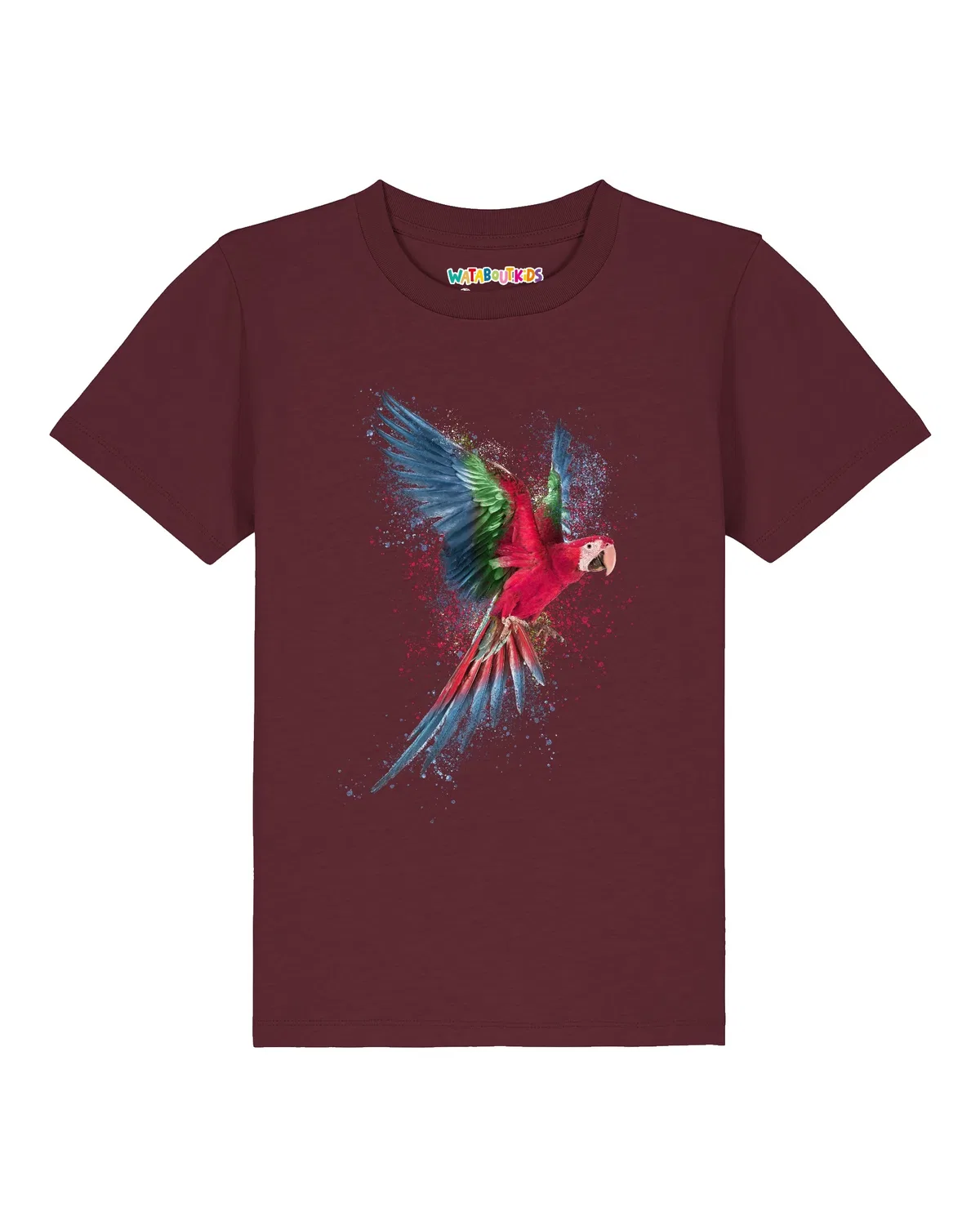 Футболка с принтом попугая Wat? Apparel, бордовый — фото 2