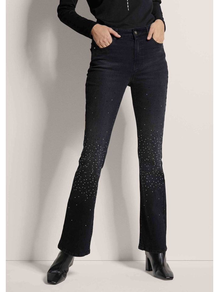 

MADELEINE Расклешенные джинсы с черными стразами