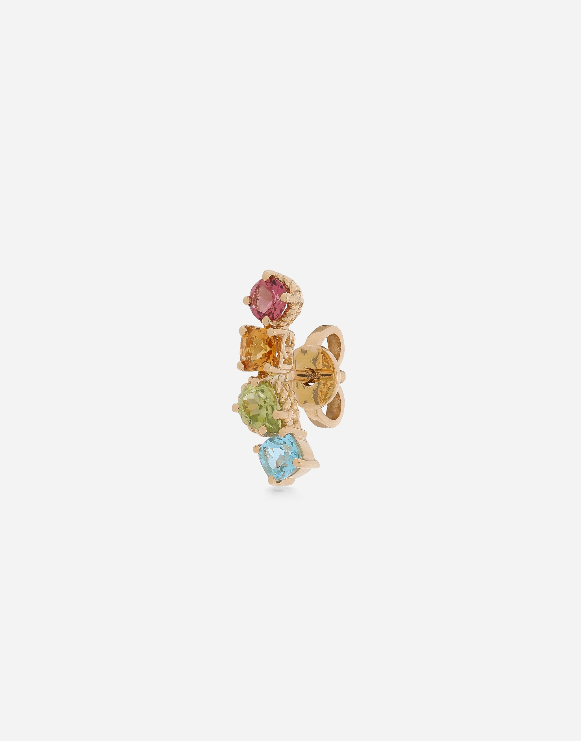 Одиночная серьга rainbow  желтое золото 18 карат и разноцветные драгоценные камни Dolce & Gabbana, золото — фото 3