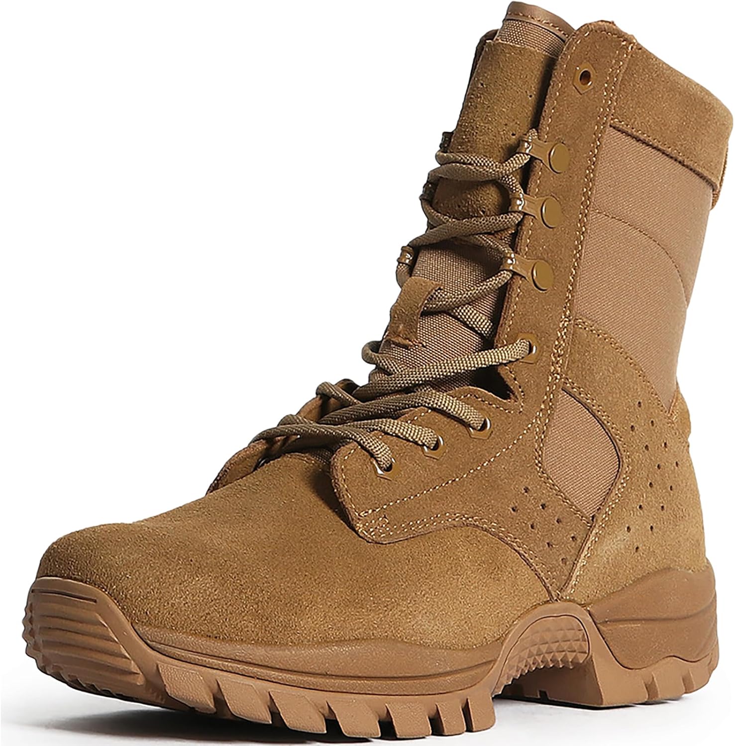 

Мужские ботинки с боковой молнией для улицы, прогулок и кемпинга, шнуровка, армейские ботинки, тактические военные боевые ботинки, ботинки для треккинга и походов, коричневый-40 Qaxzesa