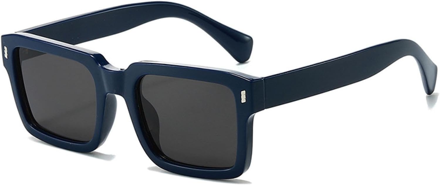 

Женские солнцезащитные очки класса люкс, модные, с защитой от УФ-излучения UV400, в стиле ретро, ​​с заклепками, трендовые, мужские, в стиле панк TVTBBVV, Dark Blue Grey