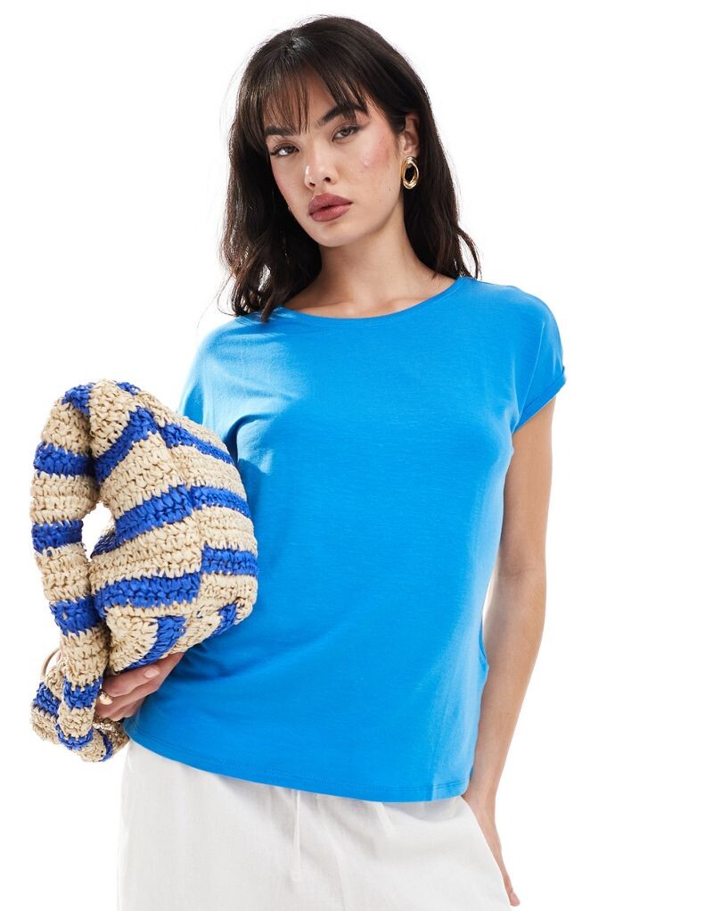 Голубая футболка с круглым вырезом Vero Moda