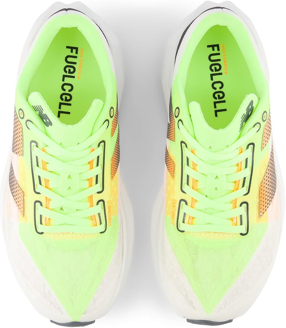 Кроссовки New Balance FuelCell Rebel v4, White/Bleached Lime GloSee Less — фото 2