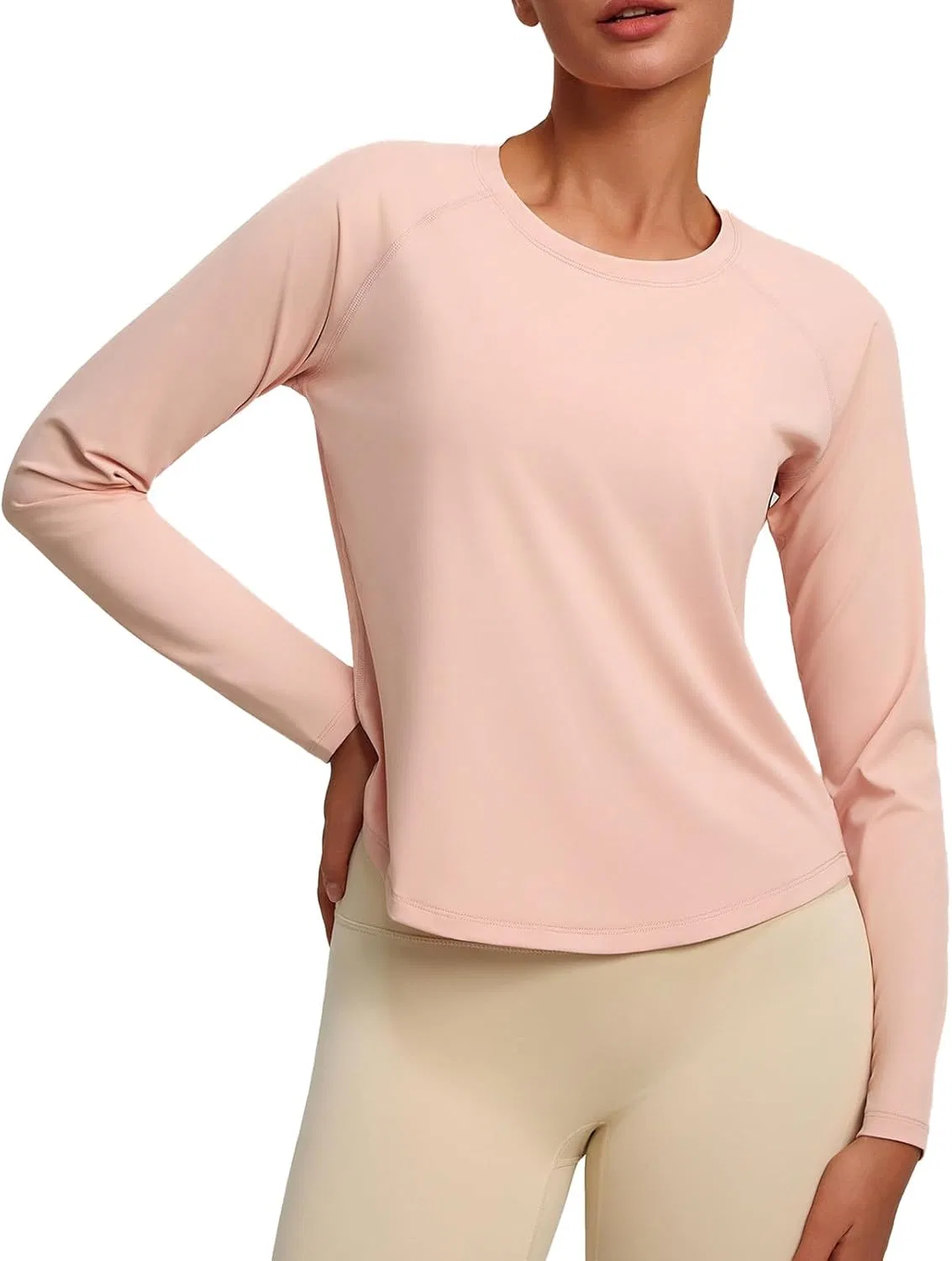 Женская футболка с длинным рукавом, Light Pink
