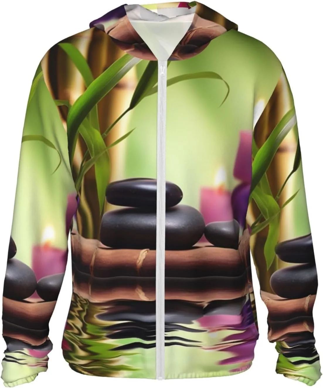 

Zen Stones and Bamboo Unisex худи с защитой от солнца UPF 50+ BSCKKDMN
