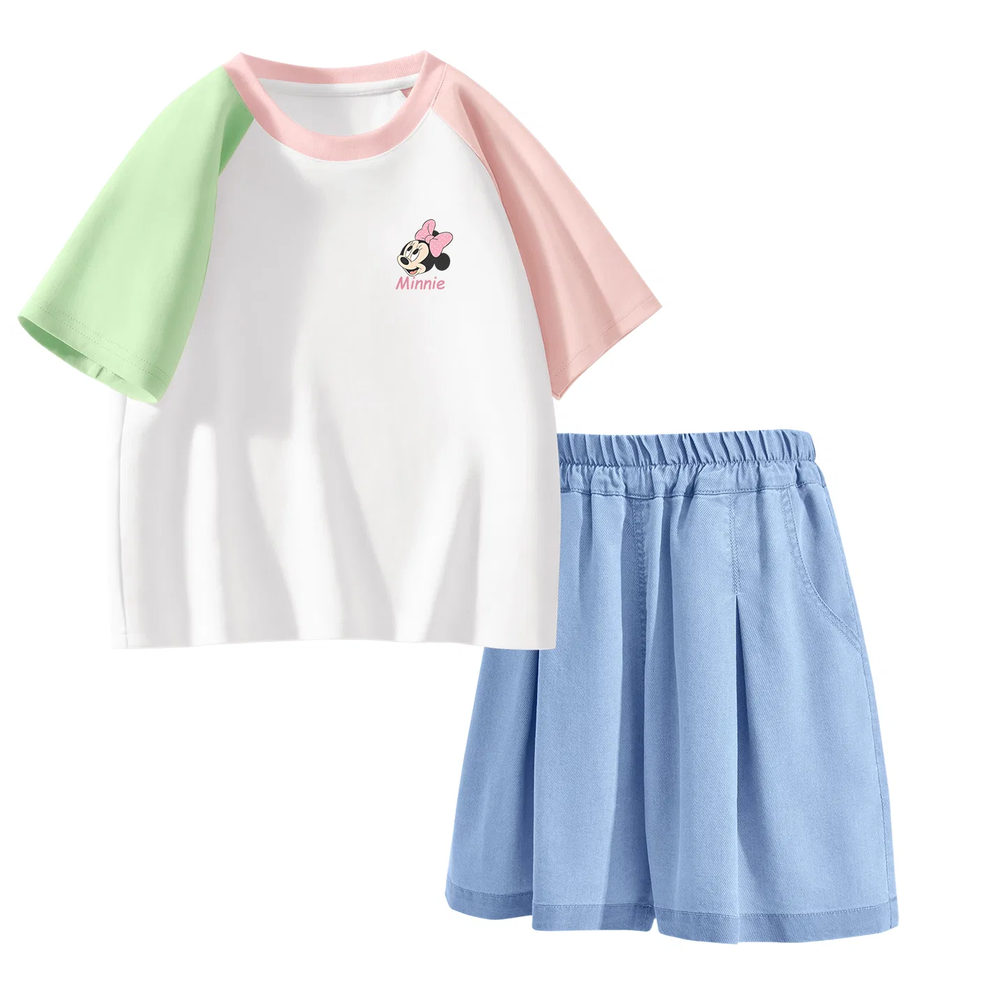 Спортивный костюм для детей Disney с принтом, модель Casual Sportswear, зеленый/розовый/голубой
