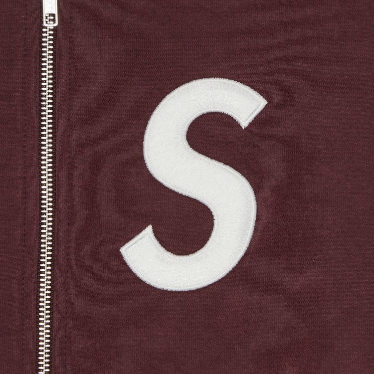Толстовка Supreme S Logo Zip Up Hooded Sweatshirt 'Maroon', красный — фото 2