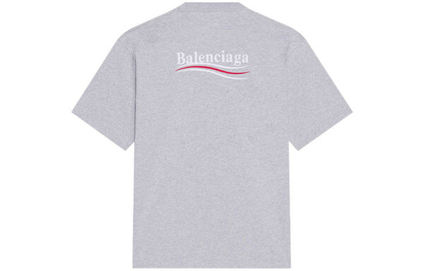 Футболка political campaign t-shirt large fit 'grey' Balenciaga, серый — фото 2
