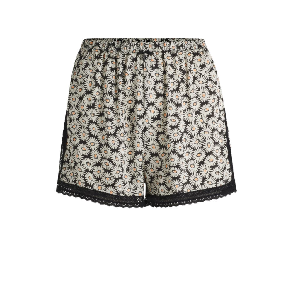 

Пижамные шорты с кружевной отделкой из атласа HUGO, цвет patterned