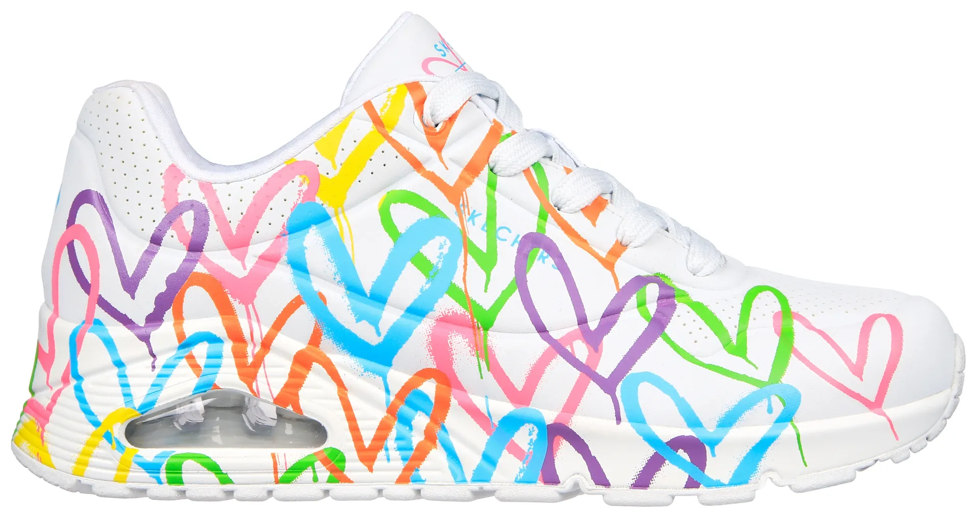 Кроссовки Skechers "UNO - HIGHLIGHT LOVE", с принтом в виде сердца, повседневная обувь, полуботинки, туфли на шнуровке, белый — фото 3