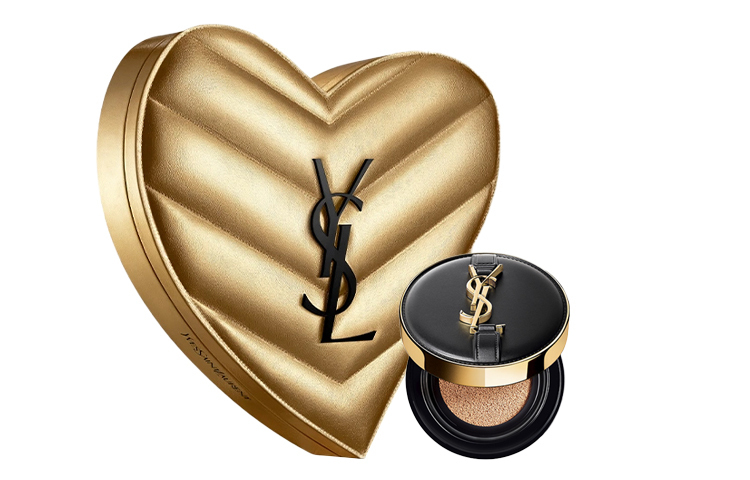 SAINT LAURENT Ограниченный Golden Air Cushion Heart Box Clear Dewy Skin тональная основа для коррекции тона кожи стойкая 14g — фото 2