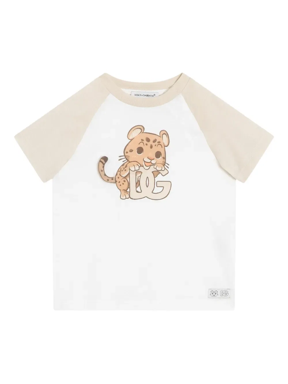 Футболка с графическим принтом и рукавами реглан Dolce & Gabbana Kids, белый