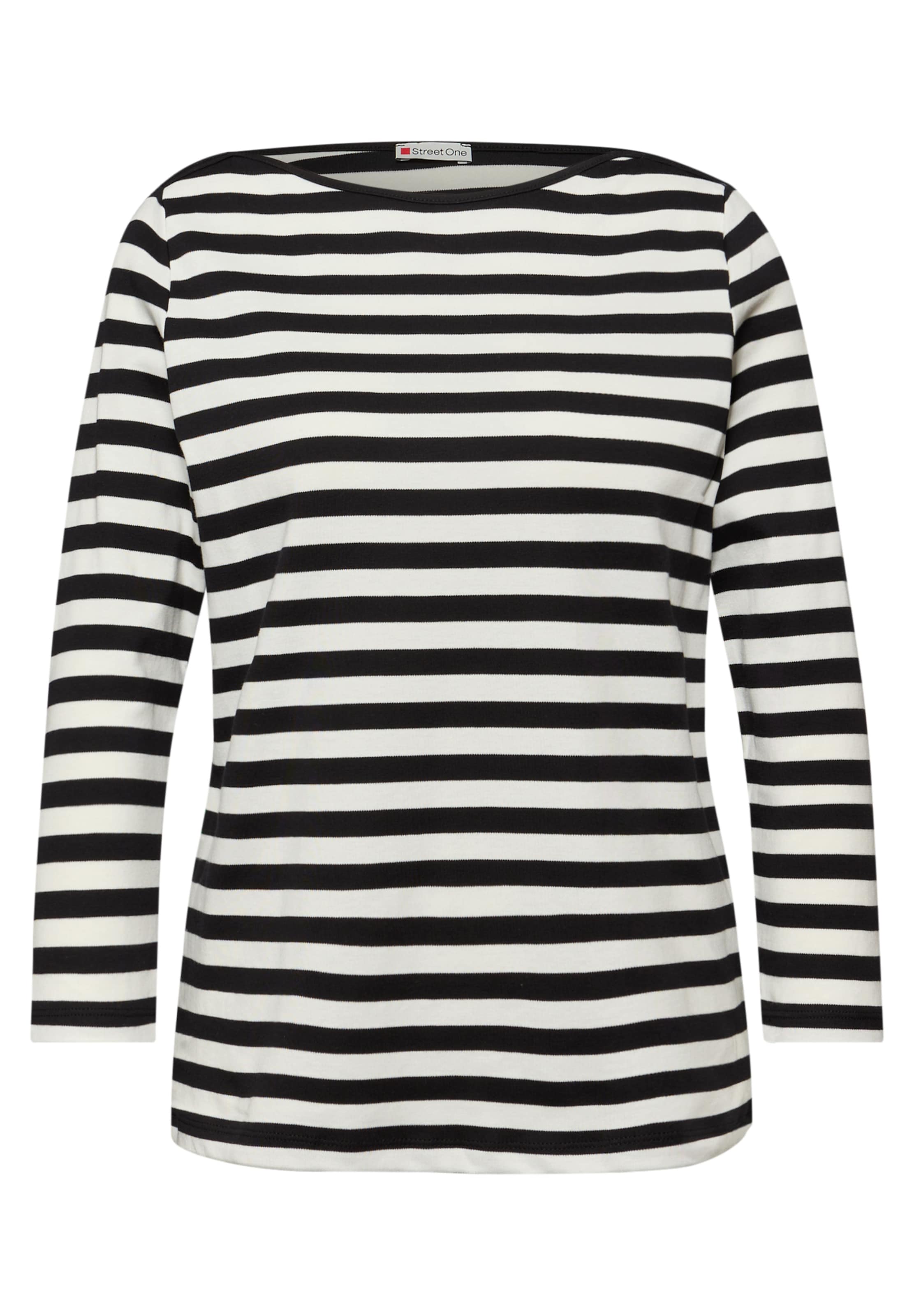 

STREET ONE Лонгслив в черном и натуральном белом цветах